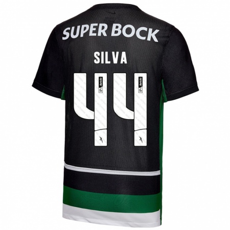 Kandiny Kinder Pedro Silva #44 Schwarz Weiß Grün Heimtrikot Trikot 2024/25 T-Shirt