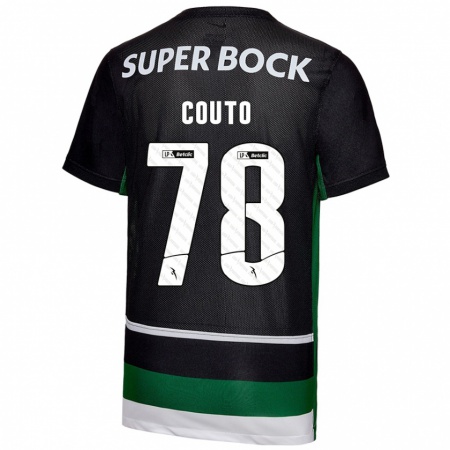 Kandiny Kinder Mauro Couto #78 Schwarz Weiß Grün Heimtrikot Trikot 2024/25 T-Shirt