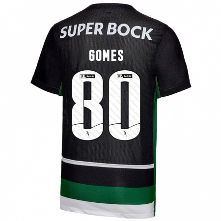 Kandiny Kinder Luís Gomes #80 Schwarz Weiß Grün Heimtrikot Trikot 2024/25 T-Shirt