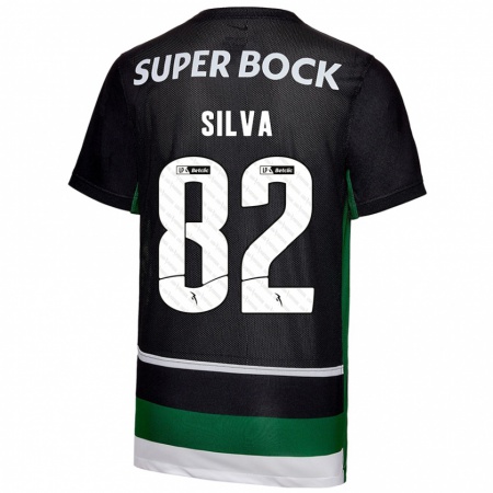 Kandiny Kinder Gabriel Silva #82 Schwarz Weiß Grün Heimtrikot Trikot 2024/25 T-Shirt