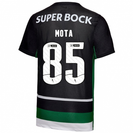 Kandiny Kinder Rafael Mota #85 Schwarz Weiß Grün Heimtrikot Trikot 2024/25 T-Shirt