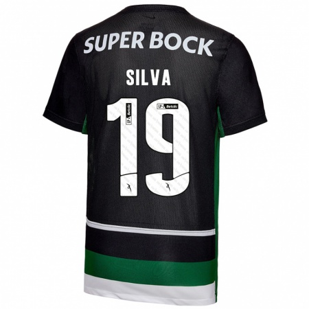 Kandiny Kinder Diana Silva #19 Schwarz Weiß Grün Heimtrikot Trikot 2024/25 T-Shirt