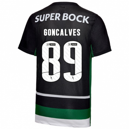 Kandiny Kinder André Gonçalves #89 Schwarz Weiß Grün Heimtrikot Trikot 2024/25 T-Shirt