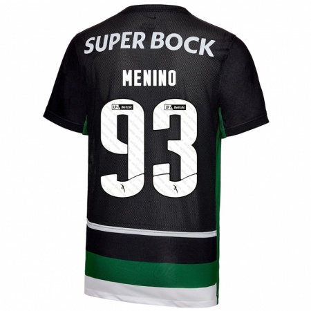 Kandiny Kinder Miguel Menino #93 Schwarz Weiß Grün Heimtrikot Trikot 2024/25 T-Shirt