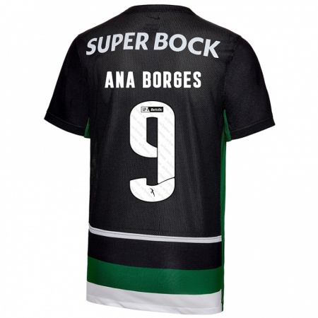 Kandiny Kinder Ana Catarina Marques Borges #9 Schwarz Weiß Grün Heimtrikot Trikot 2024/25 T-Shirt