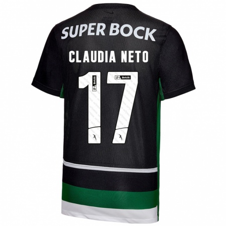 Kandiny Kinder Cláudia Teresa Pires Neto #17 Schwarz Weiß Grün Heimtrikot Trikot 2024/25 T-Shirt