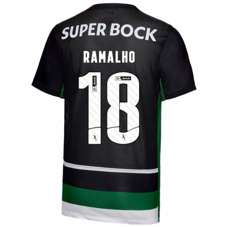 Kandiny Kinder Inês Filipa Ramalho Gonçalves #18 Schwarz Weiß Grün Heimtrikot Trikot 2024/25 T-Shirt