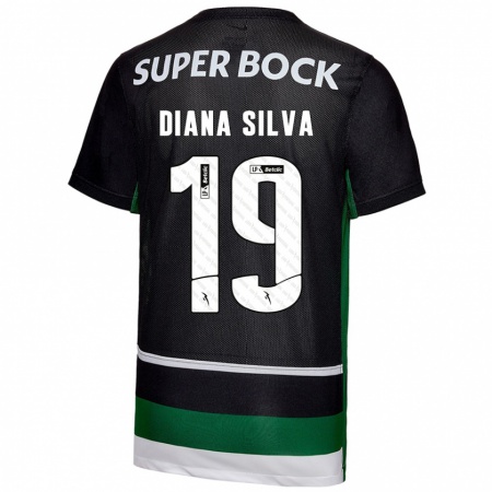 Kandiny Kinder Diana Micaela Abreu De Sousa E Silva #19 Schwarz Weiß Grün Heimtrikot Trikot 2024/25 T-Shirt