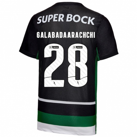 Kandiny Kinder Jacinta Galabadaarachchi #28 Schwarz Weiß Grün Heimtrikot Trikot 2024/25 T-Shirt