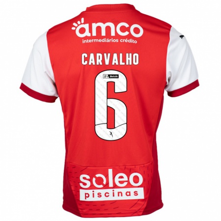 Kandiny Kinder Vitor Carvalho #6 Rot Weiß Heimtrikot Trikot 2024/25 T-Shirt