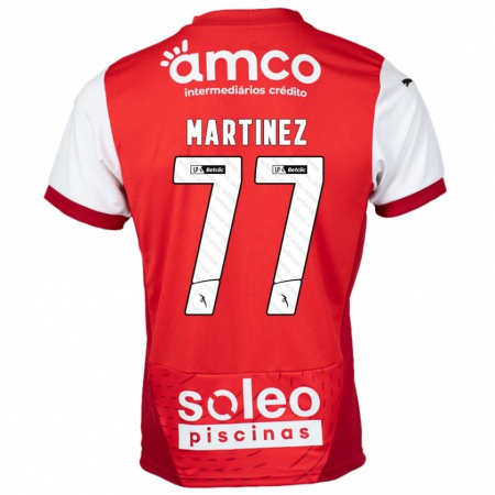 Kandiny Kinder Gabri Martínez #77 Rot Weiß Heimtrikot Trikot 2024/25 T-Shirt