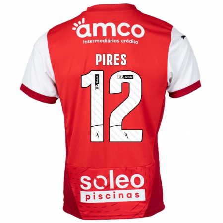 Kandiny Kinder Hugo Pires #12 Rot Weiß Heimtrikot Trikot 2024/25 T-Shirt