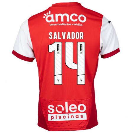 Kandiny Kinder João Salvador #14 Rot Weiß Heimtrikot Trikot 2024/25 T-Shirt