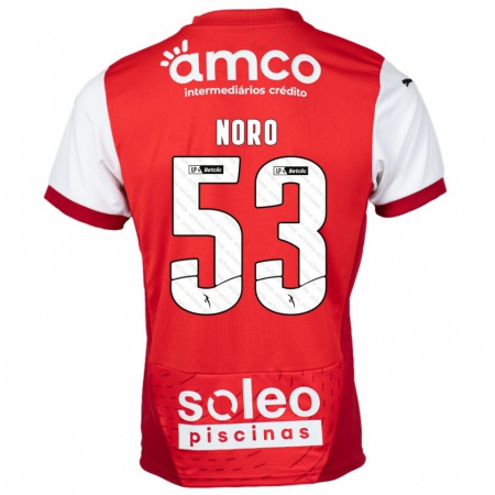 Kandiny Kinder Jonatás Noro #53 Rot Weiß Heimtrikot Trikot 2024/25 T-Shirt