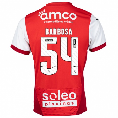 Kandiny Kinder Guilherme Barbosa #54 Rot Weiß Heimtrikot Trikot 2024/25 T-Shirt