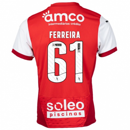 Kandiny Kinder Tiago Ferreira #61 Rot Weiß Heimtrikot Trikot 2024/25 T-Shirt