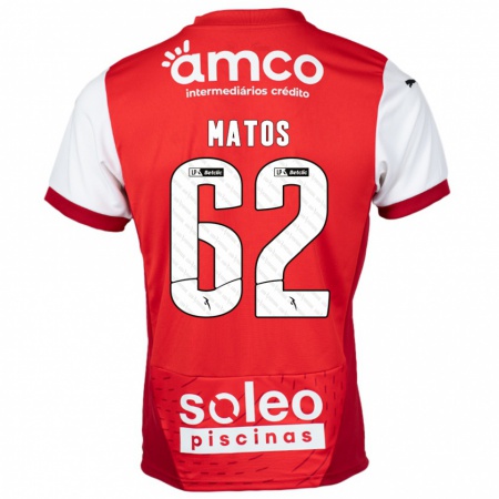 Kandiny Kinder Nuno Matos #62 Rot Weiß Heimtrikot Trikot 2024/25 T-Shirt