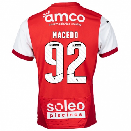 Kandiny Kinder Rodrigo Macedo #92 Rot Weiß Heimtrikot Trikot 2024/25 T-Shirt