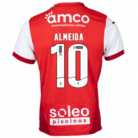 Kandiny Kinder Vitória Almeida #10 Rot Weiß Heimtrikot Trikot 2024/25 T-Shirt