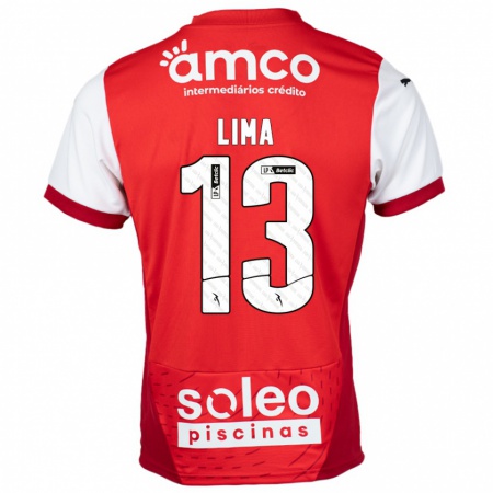 Kandiny Kinder Aline Lima #13 Rot Weiß Heimtrikot Trikot 2024/25 T-Shirt