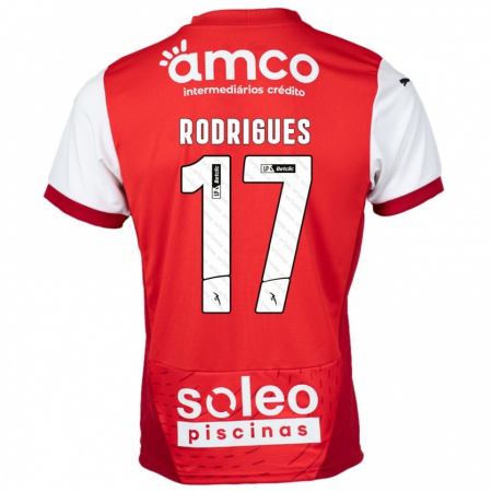 Kandiny Kinder Tânia Rodrigues #17 Rot Weiß Heimtrikot Trikot 2024/25 T-Shirt