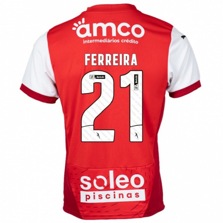 Kandiny Kinder Ana Carolina Ferreira #21 Rot Weiß Heimtrikot Trikot 2024/25 T-Shirt