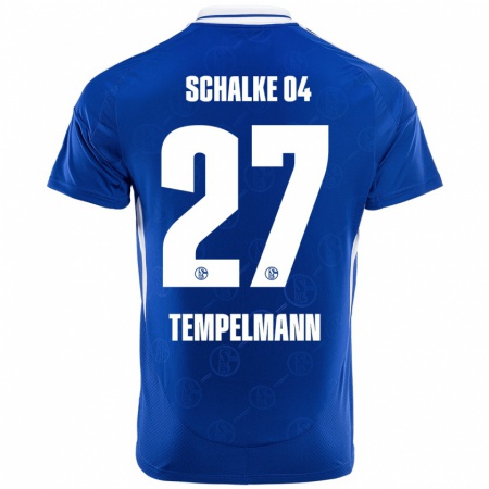 Kandiny Kinder Lino Tempelmann #27 Königsblau Heimtrikot Trikot 2024/25 T-Shirt