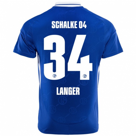 Kandiny Kinder Michael Langer #34 Königsblau Heimtrikot Trikot 2024/25 T-Shirt