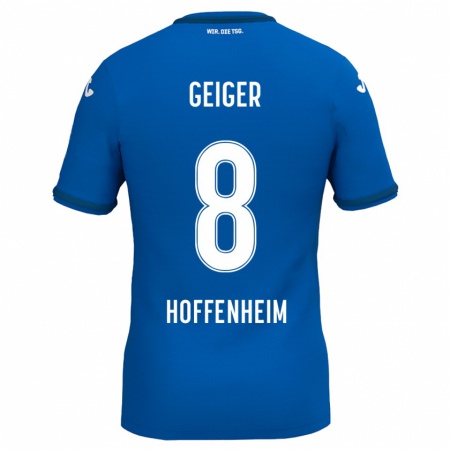 Kandiny Kinder Dennis Geiger #8 Königsblau Heimtrikot Trikot 2024/25 T-Shirt