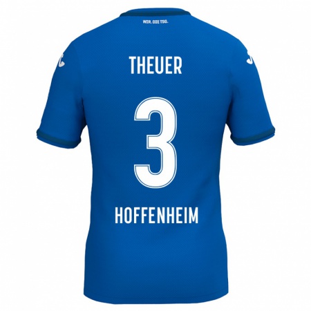 Kandiny Kinder Maximilian Theuer #3 Königsblau Heimtrikot Trikot 2024/25 T-Shirt