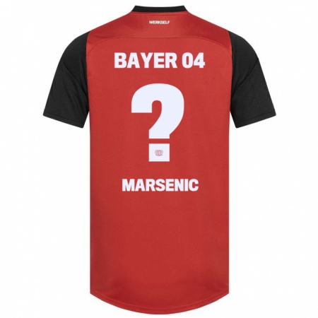 Kandiny Kinder Matija Marsenic #0 Rot Schwarz Heimtrikot Trikot 2024/25 T-Shirt