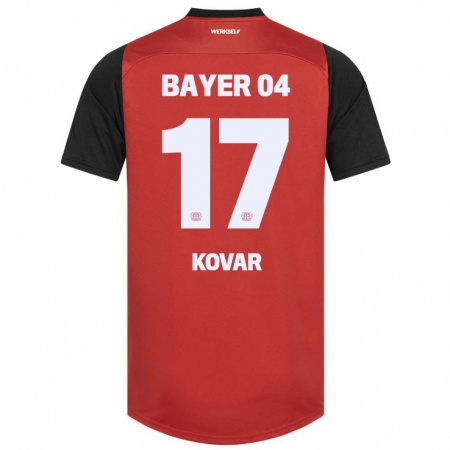 Kandiny Kinder Matej Kovar #17 Rot Schwarz Heimtrikot Trikot 2024/25 T-Shirt