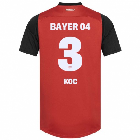 Kandiny Kinder Halil Koc #3 Rot Schwarz Heimtrikot Trikot 2024/25 T-Shirt