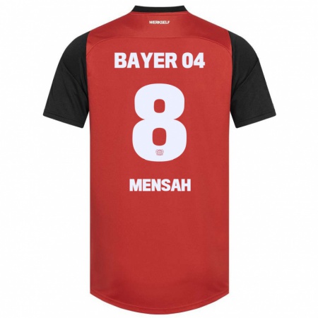 Kandiny Kinder Naba Mensah #8 Rot Schwarz Heimtrikot Trikot 2024/25 T-Shirt