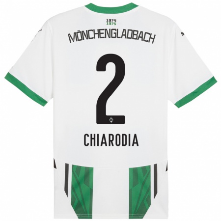 Kandiny Kinder Fabio Chiarodia #2 Weiß Grün Heimtrikot Trikot 2024/25 T-Shirt