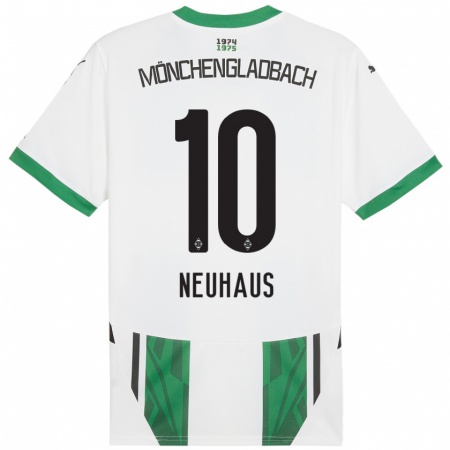 Kandiny Kinder Florian Neuhaus #10 Weiß Grün Heimtrikot Trikot 2024/25 T-Shirt