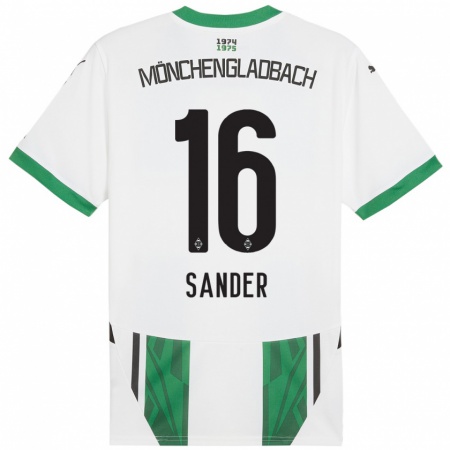 Kandiny Kinder Philipp Sander #16 Weiß Grün Heimtrikot Trikot 2024/25 T-Shirt