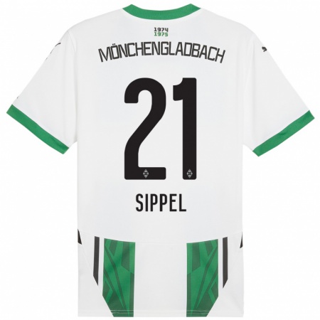 Kandiny Kinder Tobias Sippel #21 Weiß Grün Heimtrikot Trikot 2024/25 T-Shirt