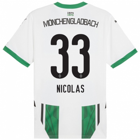 Kandiny Kinder Moritz Nicolas #33 Weiß Grün Heimtrikot Trikot 2024/25 T-Shirt