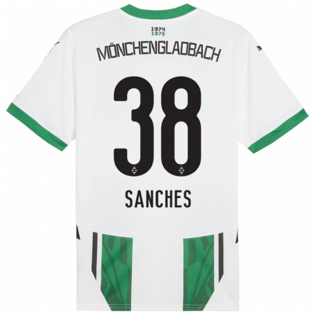 Kandiny Kinder Yvandro Borges Sanches #38 Weiß Grün Heimtrikot Trikot 2024/25 T-Shirt