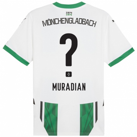 Kandiny Kinder Artem Muradyan #0 Weiß Grün Heimtrikot Trikot 2024/25 T-Shirt