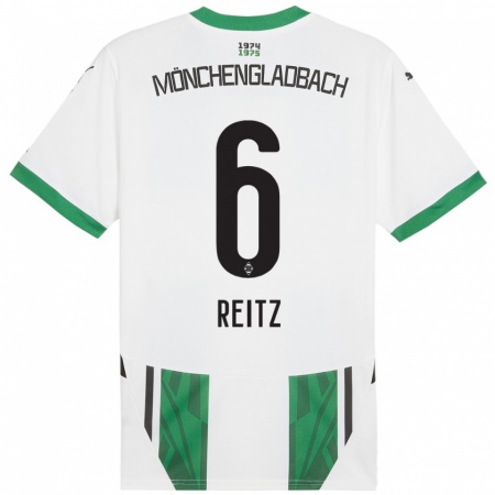 Kandiny Kinder Tony Reitz #6 Weiß Grün Heimtrikot Trikot 2024/25 T-Shirt