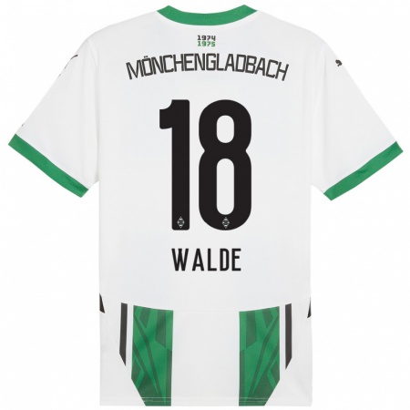 Kandiny Kinder Simon Walde #18 Weiß Grün Heimtrikot Trikot 2024/25 T-Shirt