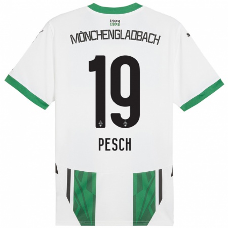 Kandiny Kinder Noah Pesch #19 Weiß Grün Heimtrikot Trikot 2024/25 T-Shirt