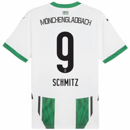 Kandiny Kinder Sarah Schmitz #9 Weiß Grün Heimtrikot Trikot 2024/25 T-Shirt