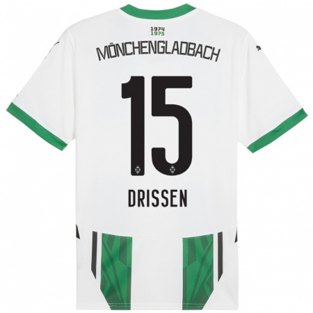 Kandiny Kinder Sam Drissen #15 Weiß Grün Heimtrikot Trikot 2024/25 T-Shirt