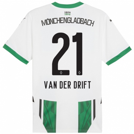 Kandiny Kinder Suus Van Der Drift #21 Weiß Grün Heimtrikot Trikot 2024/25 T-Shirt