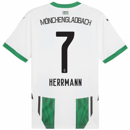 Kandiny Kinder Patrick Herrmann #7 Weiß Grün Heimtrikot Trikot 2024/25 T-Shirt