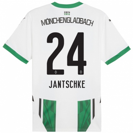 Kandiny Kinder Tony Jantschke #24 Weiß Grün Heimtrikot Trikot 2024/25 T-Shirt