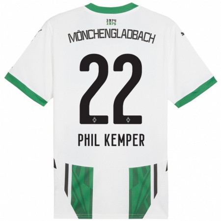 Kandiny Kinder Phil Kemper #22 Weiß Grün Heimtrikot Trikot 2024/25 T-Shirt